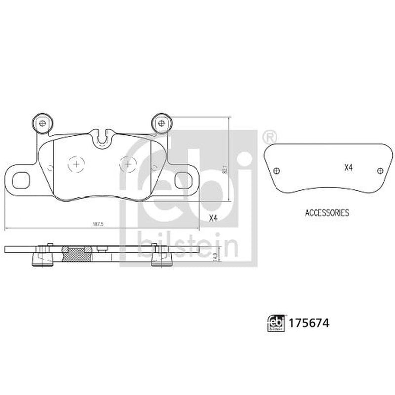 Febi Rear Brake Pad Set 175674