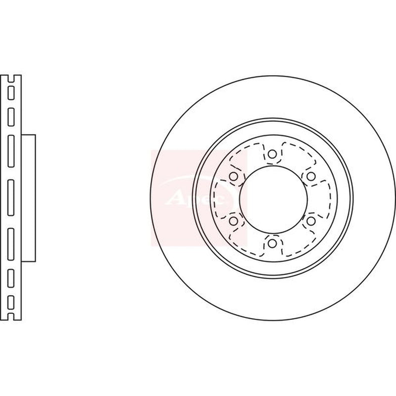 Apec 2 x Vented Front Brake Discs DSK2582