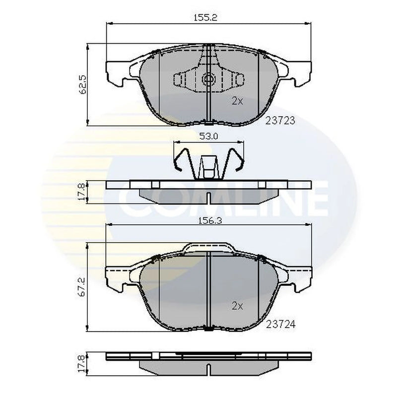 Comline 4 x Front Brake Pad Set CBP01323