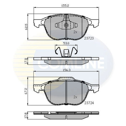 Comline 4 x Front Brake Pad Set CBP01323