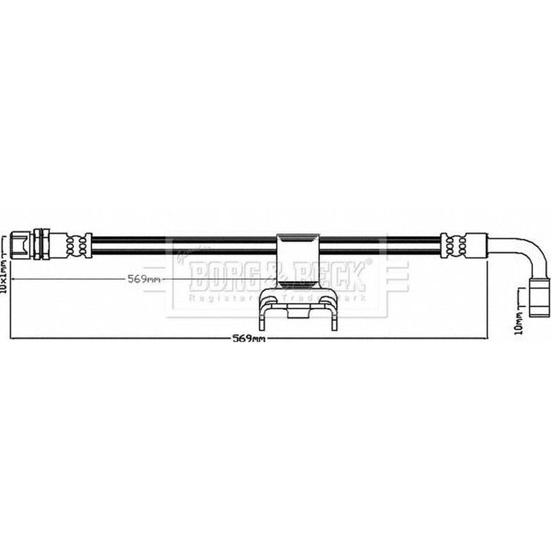 Borg & Beck Brake Hydraulic Hose Line Front Right BBH7975