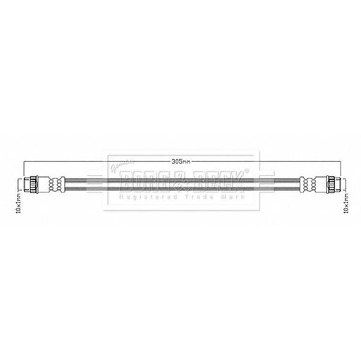 Borg & Beck Brake Hydraulic Hose Line Rear Left BBH8680