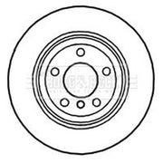 Borg & Beck 2 x Vented Rear Brake Discs BBD4726
