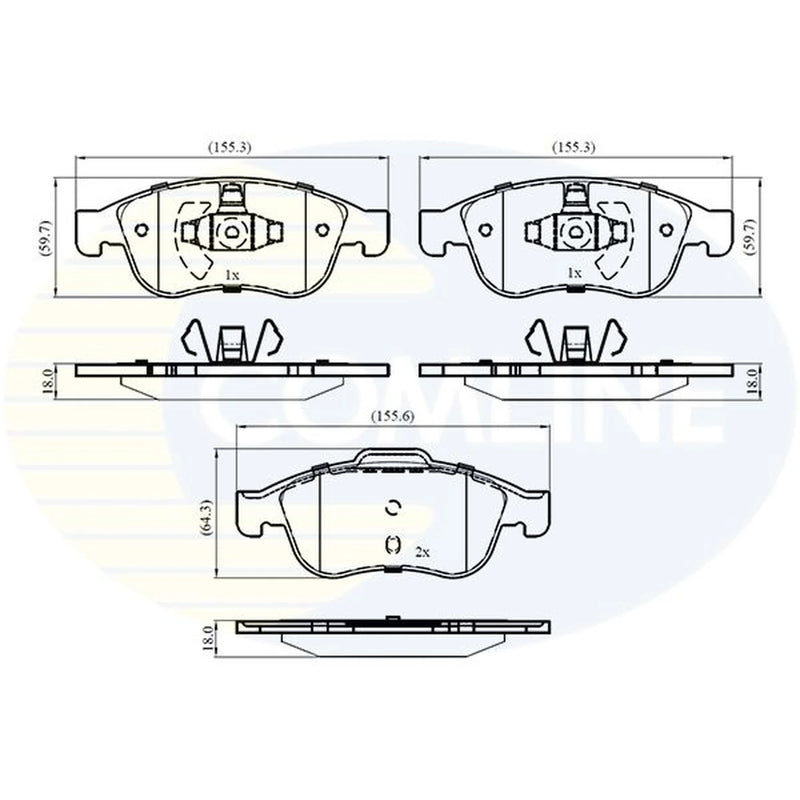 Comline 4 x Front Brake Pad Set CBP01677