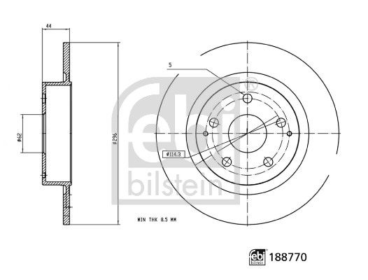 Febi 2 x Brake Disc Set Solid Rear