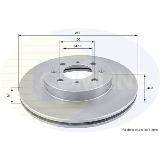 Comline 2 x Internally Vented Front Brake Discs ADC0506V