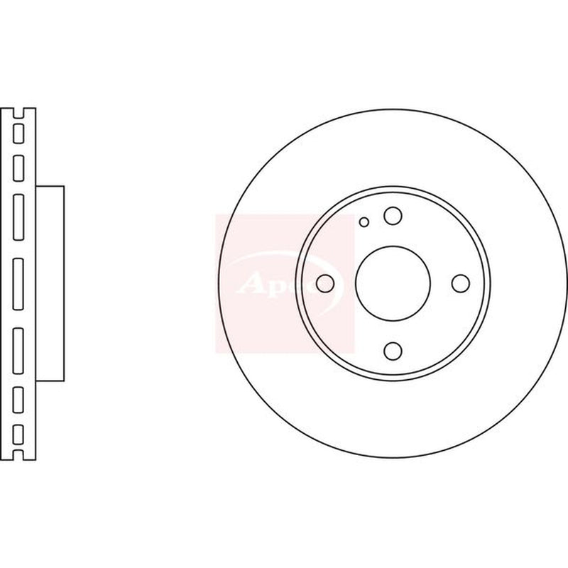 Apec 2 x Vented Front Brake Discs DSK514