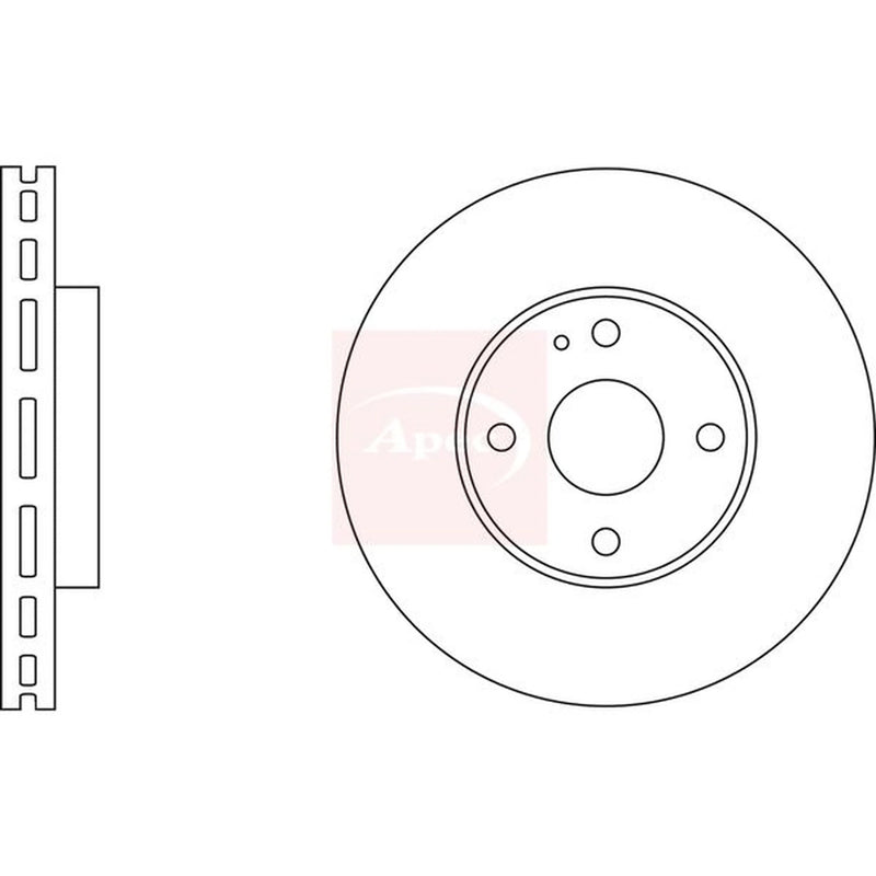 Apec 2 x Vented Front Brake Discs DSK514