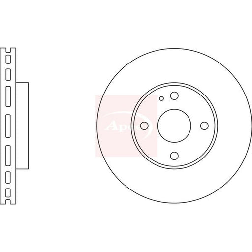 Apec 2 x Vented Front Brake Discs DSK514