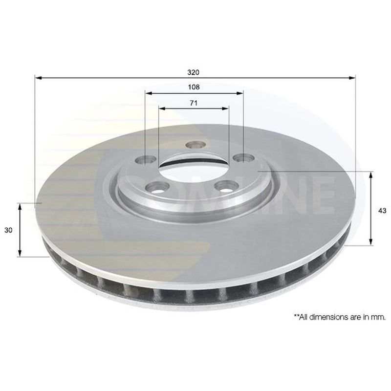 Comline 2 x Front Brake Discs ADC1254V