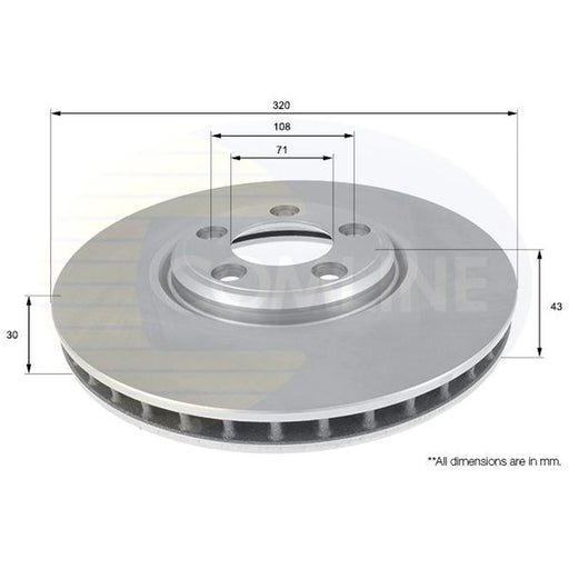 Comline 2 x Front Brake Discs ADC1254V