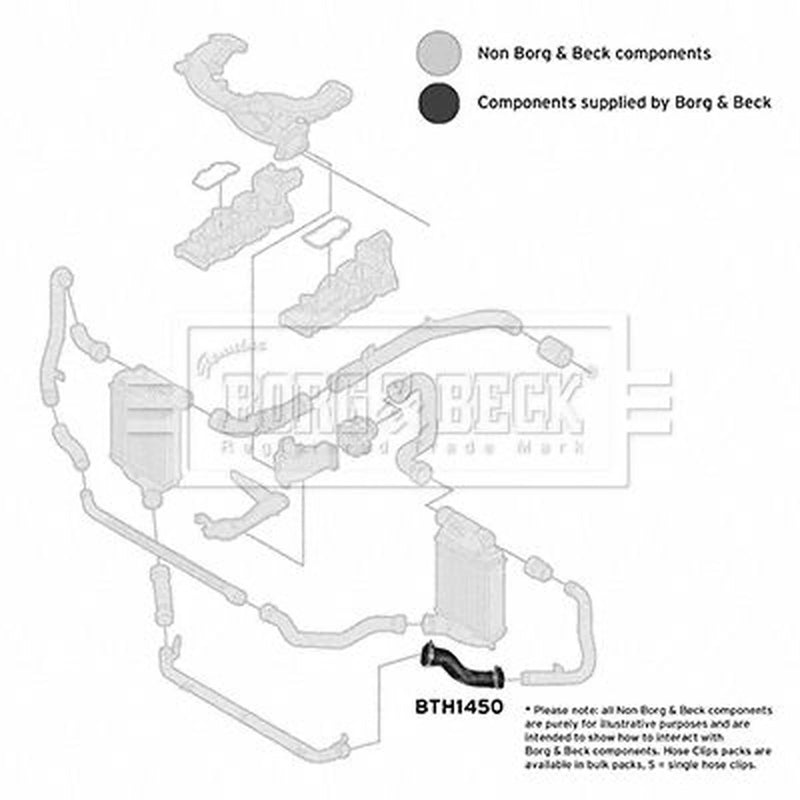 Borg & Beck Intercooler Turbo Charge Air Hose BTH1450