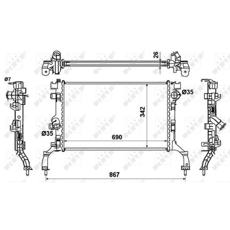 NRF Engine Radiator 53967