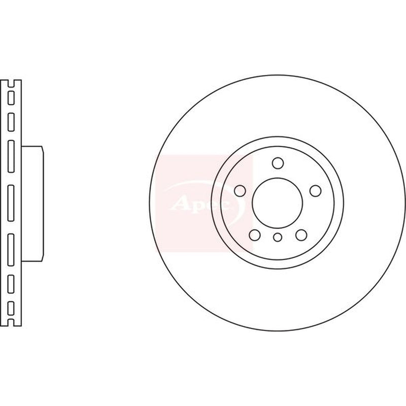 Apec 2 x Vented Front Brake Discs DSK3232