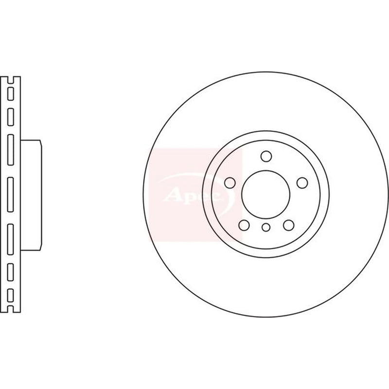 Apec 2 x Vented Front Brake Discs DSK3232