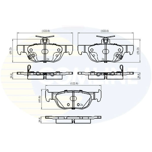 Comline 4 x Rear Brake Pad Set CBP32857