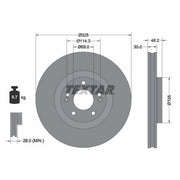 Textar 2 x Vented Front Brake Discs 92341803