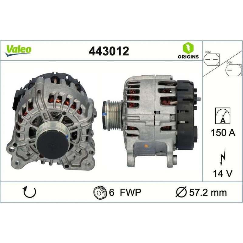 Valeo Car Alternator 12V 443012