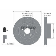 Textar 2 x Perforated Front Brake Discs 92099305