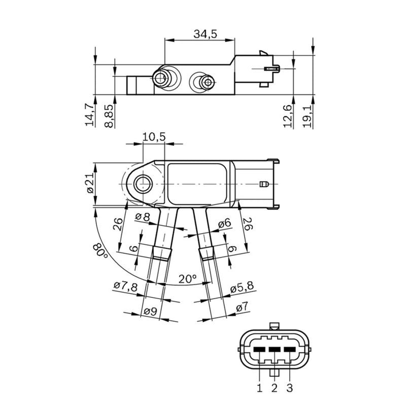 Bosch Exhaust Pressure Sensor 0 281 002 772