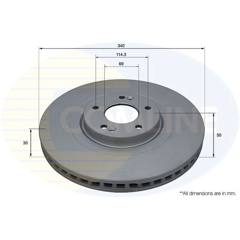 Comline 2 x Front Brake Discs ADC5076V