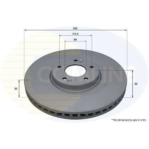 Comline 2 x Front Brake Discs ADC5076V