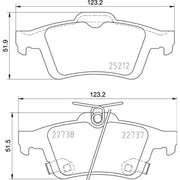 Brembo 4 x Rear Brake Pad Set P24216