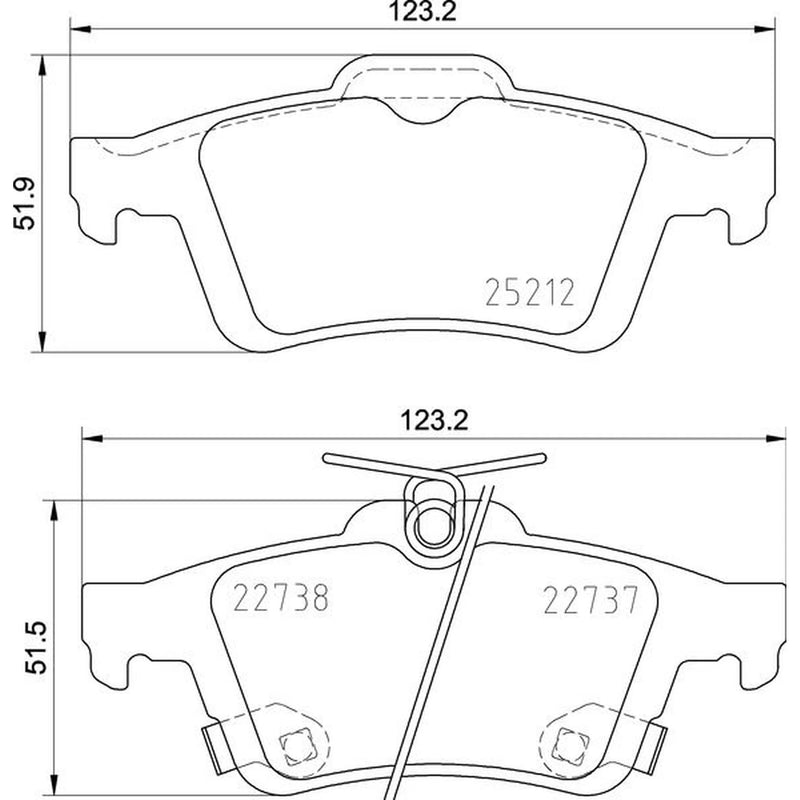 Brembo 4 x Rear Brake Pad Set P24216