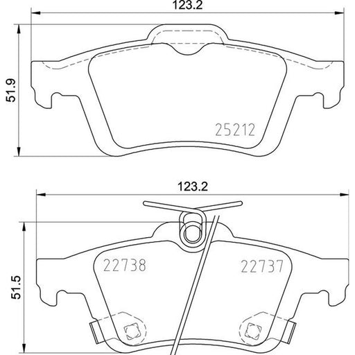 Brembo 4 x Rear Brake Pad Set P24216