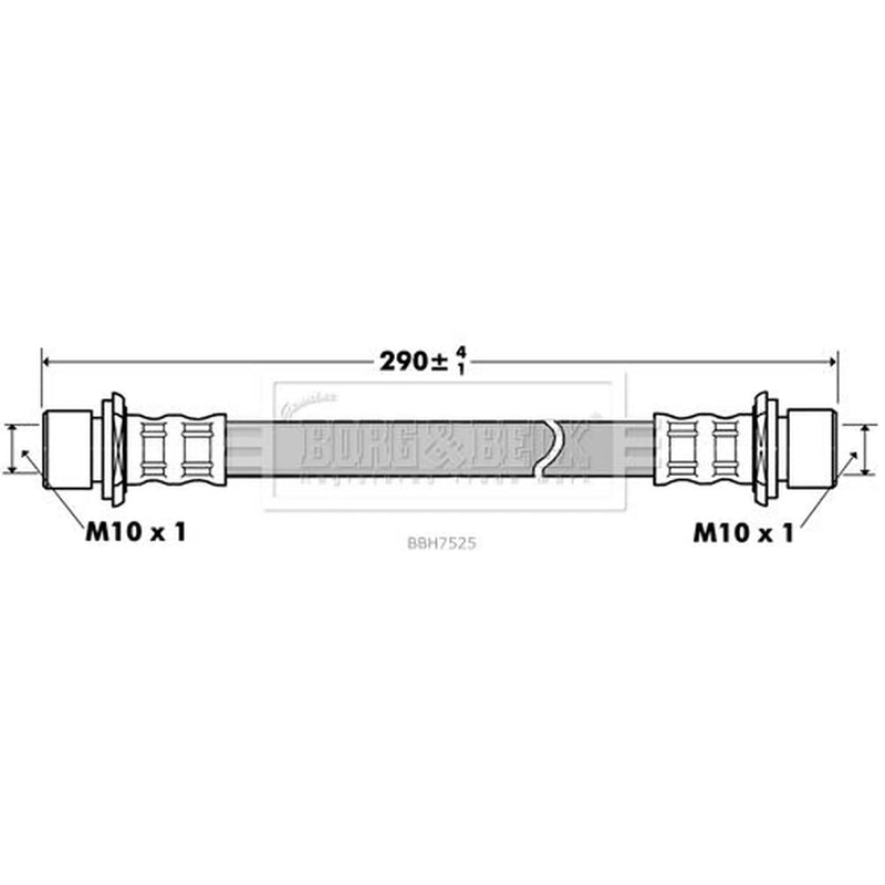 Borg & Beck Brake Hydraulic Hose Line Front Left BBH7525