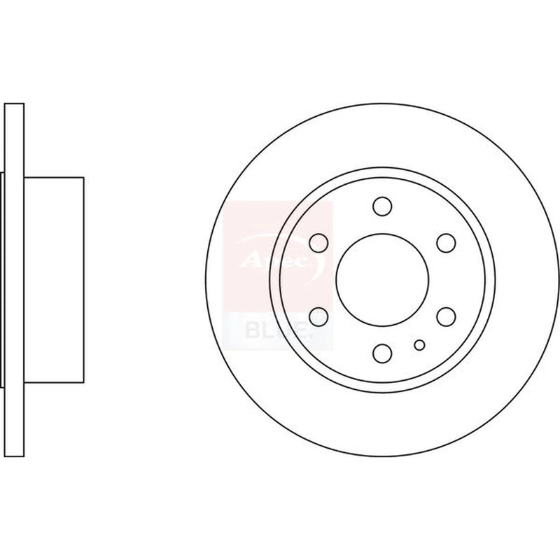 Apec 2 x Solid Rear Brake Discs SDK6514