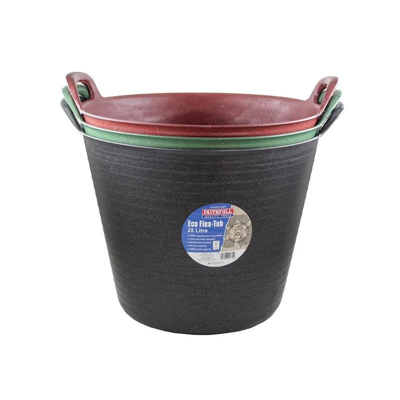 Faithfull Eco Flex Tub 25 litre Triple Pack - FAIECOFLX3PC