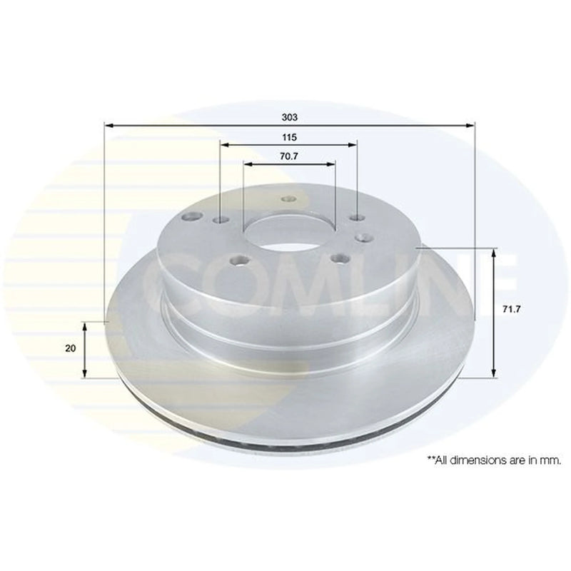 Comline 2 x Rear Brake Discs ADC1147V