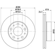 DON 2 x Front Brake Discs PCD19632