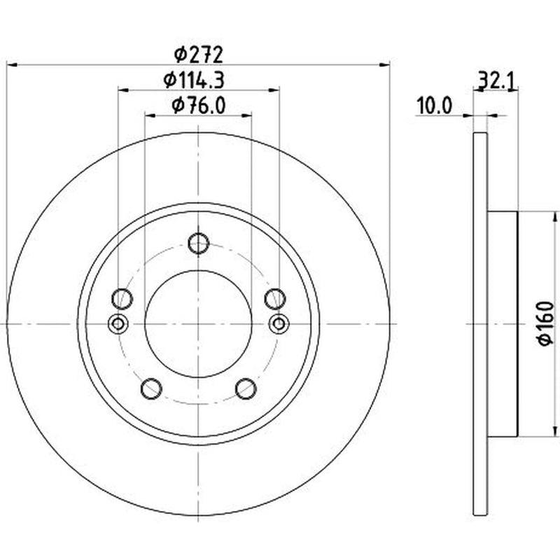 DON 2 x Solid Rear Brake Discs PCD23062