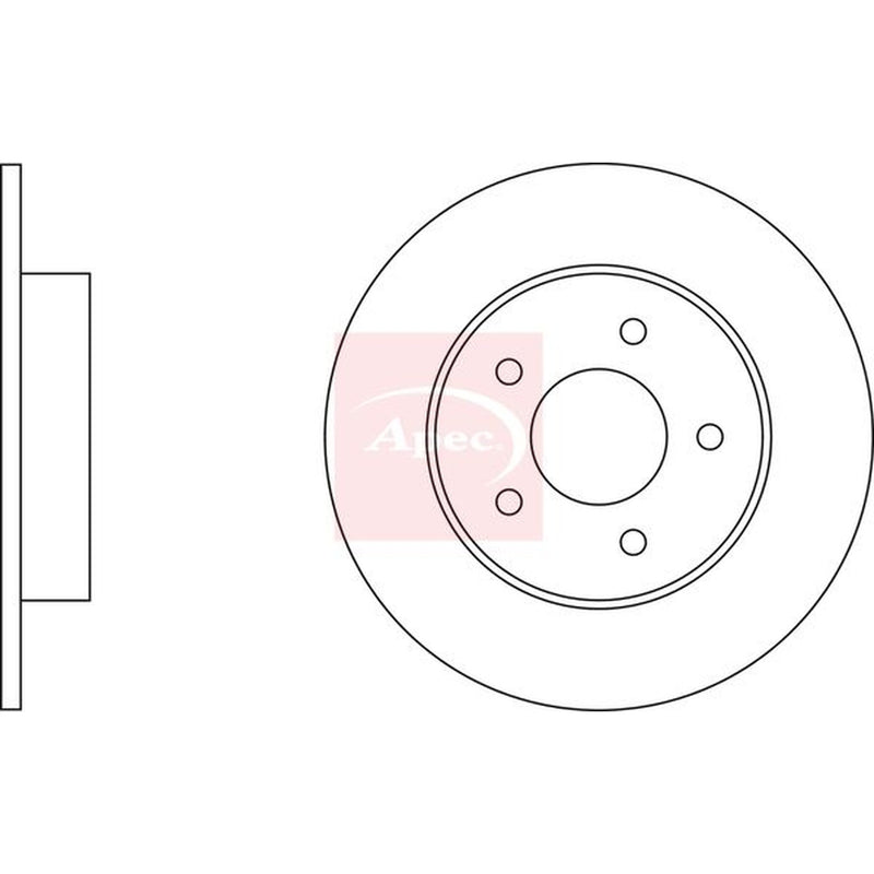Apec 2 x Solid Rear Brake Discs DSK2332