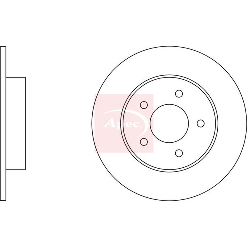 Apec 2 x Solid Rear Brake Discs DSK2332