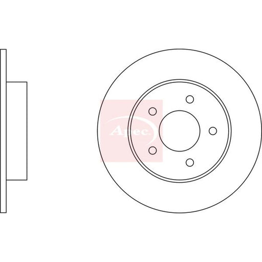 Apec 2 x Solid Rear Brake Discs DSK2332