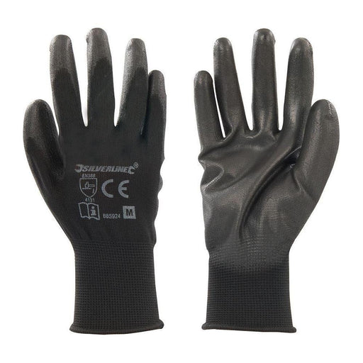 Silverline Black Palm Gloves M 8 Silverline  - Town Parts