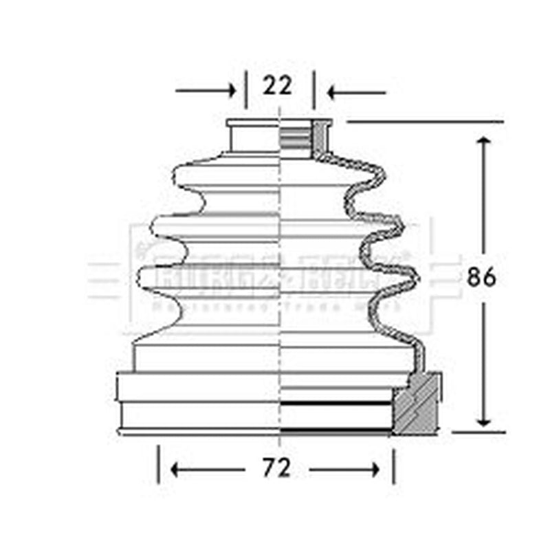 Borg & Beck Drive Shaft Bellow Kit Front Left BCB2782