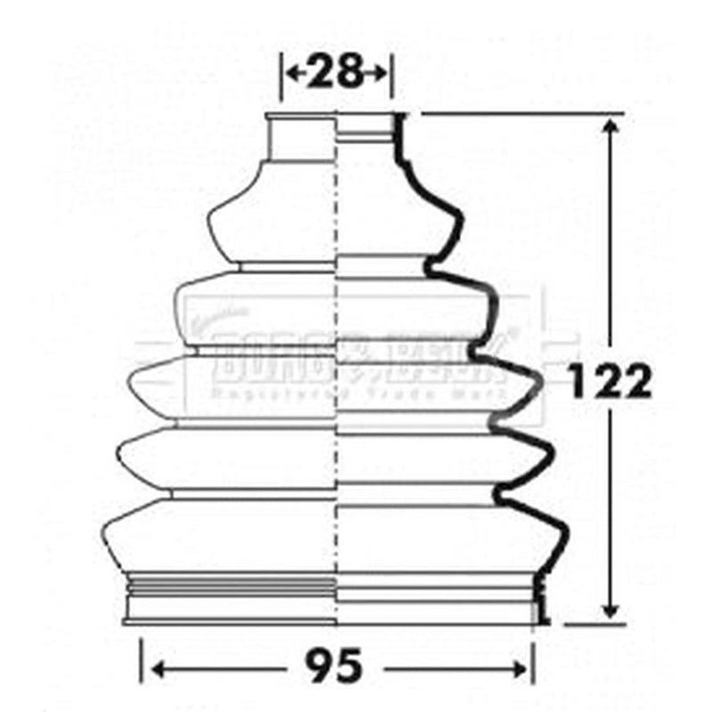 Borg & Beck Drive Shaft Bellow Kit Front Left Thermoplast BCB6103