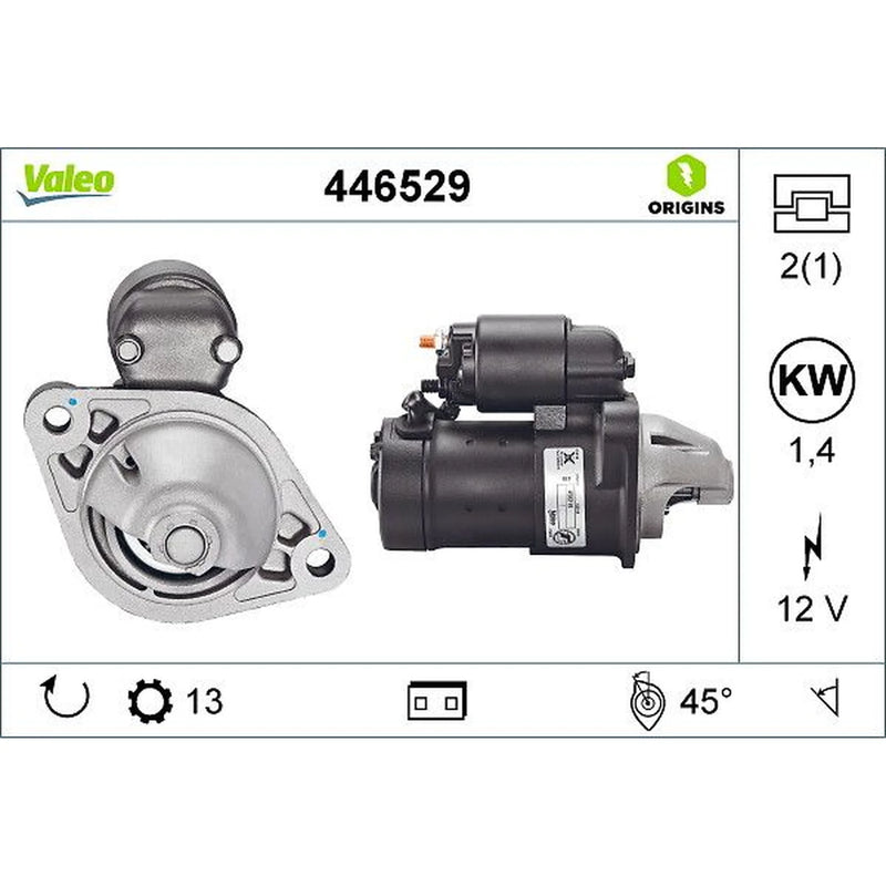 Valeo Starter Motor 12V 1.4kW 13 Teeth 446529