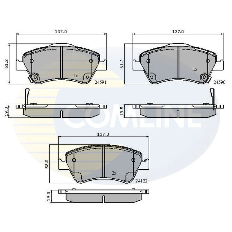 Comline 4 x Front Brake Pad Set CBP31576