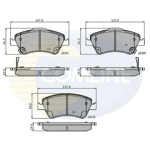 Comline 4 x Front Brake Pad Set CBP31576