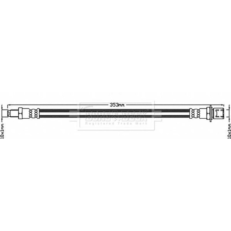 Borg & Beck Brake Hydraulic Hose Line Rear Left BBH8096