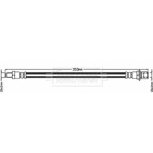 Borg & Beck Brake Hydraulic Hose Line Rear Left BBH8096