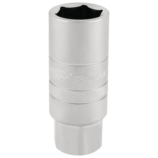 Draper 12mm Thread 6 Point Satin Chrome Spark Plug Socket, 3/8" Sq. Dr., 18mm Draper  - Town Parts