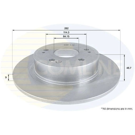 Comline 2 x Solid Rear Brake Discs ADC0559