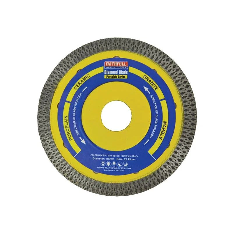 Faithfull Porcelain Diamond Blade 115 x 22.23mm - FAIDB115CRP