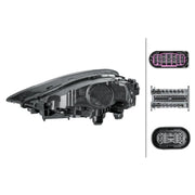 Hella Headlight Headlamp LED Right 1EX 014 690-081